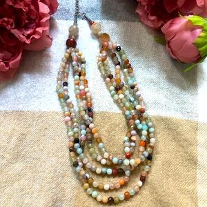 Multistrand Multicolored Beaded Necklace